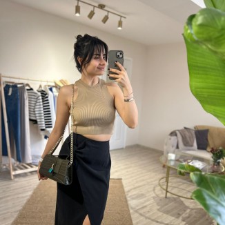 VİZON HALTER YAKA CROP 