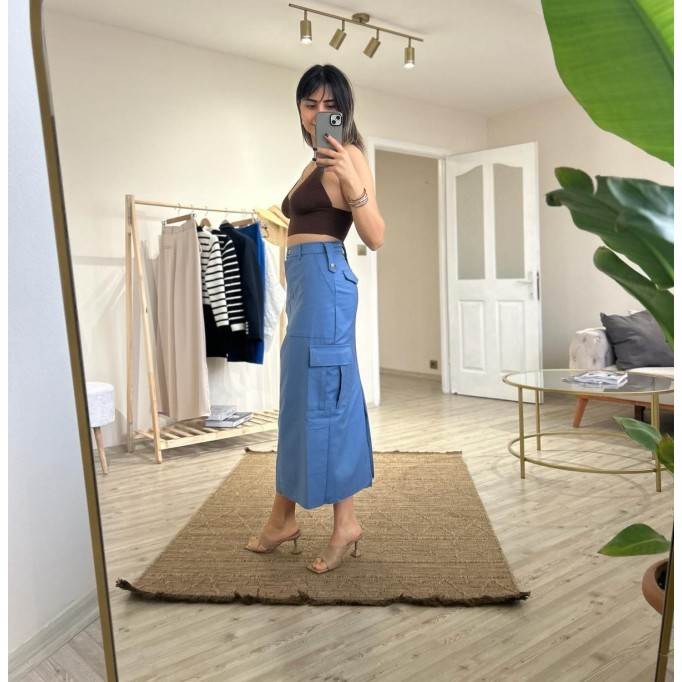 KARGO CEP DETAY MİDİ ETEK 